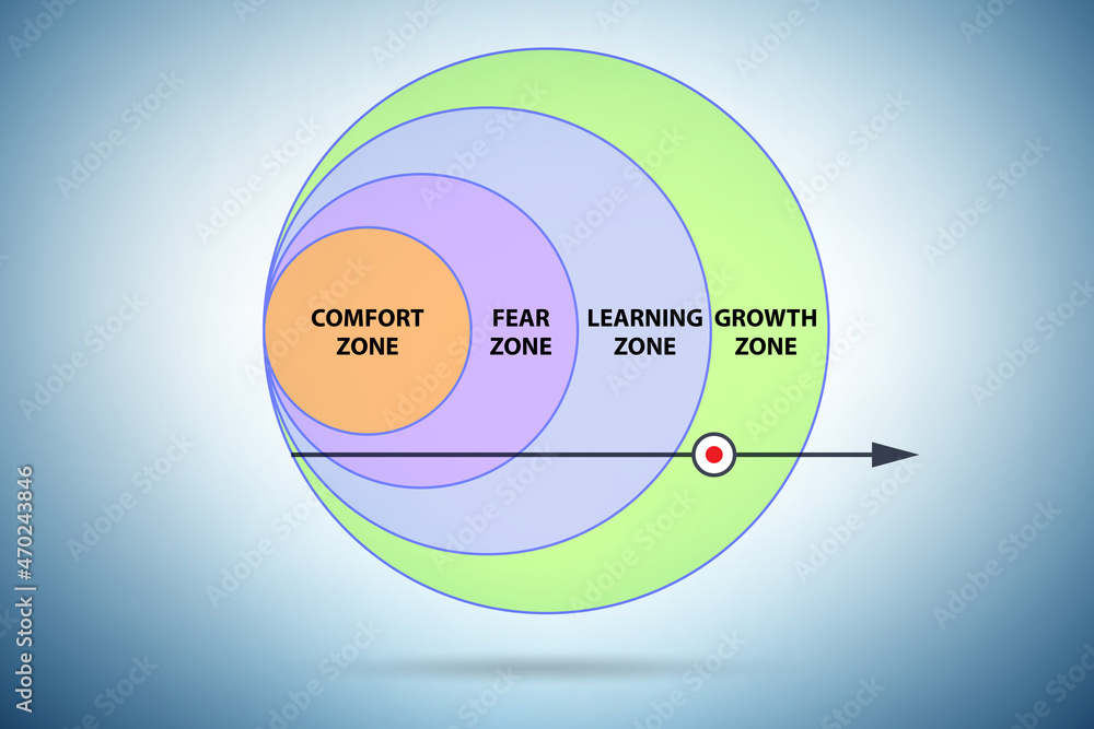 Concept of comfort zone with various zones Stock Illustration