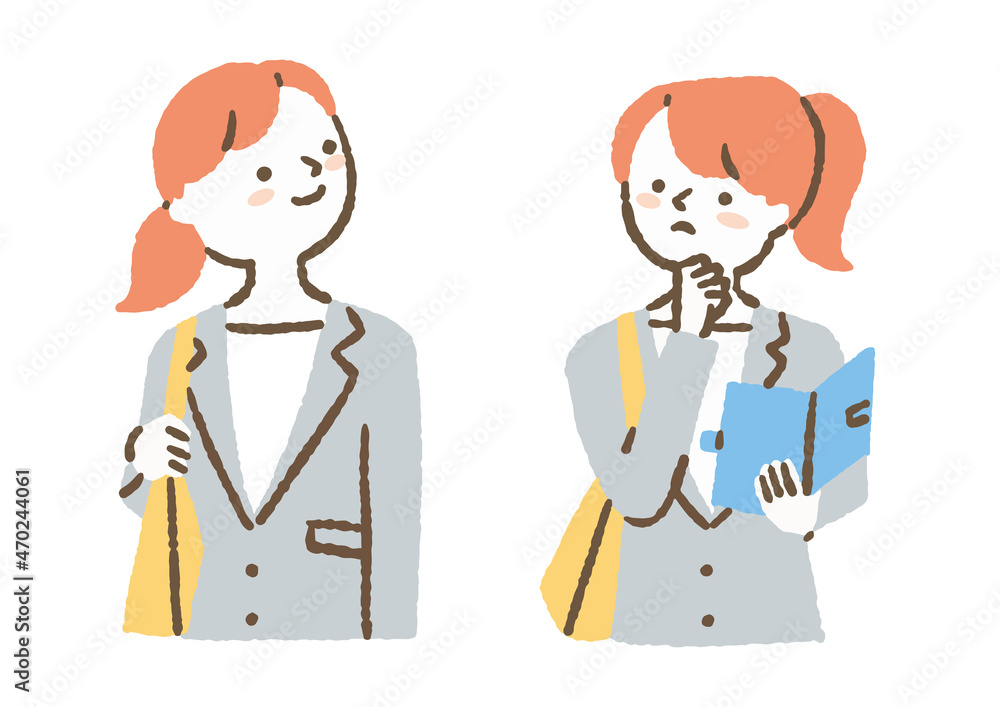 仕事中の女性会社員_ 色 仕事中の女性会社員_ 色