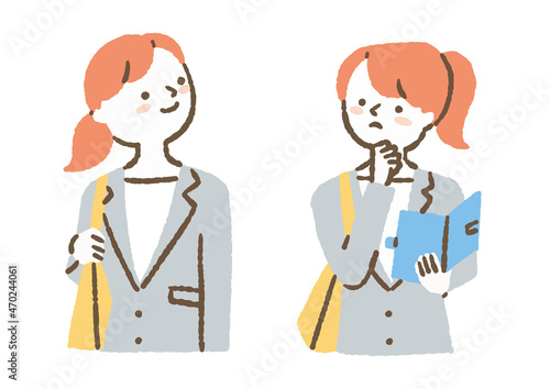 仕事中の女性会社員_ 色