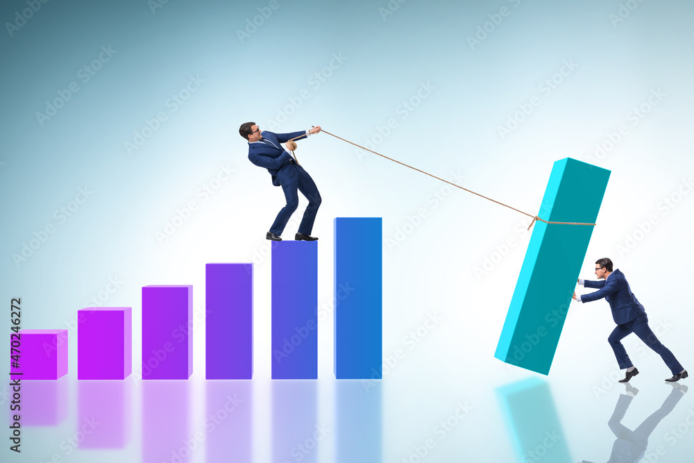Economic growth concept with business people Economic growth concept with business people