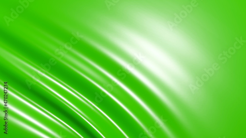 Abstract green background with copy space, spring 3D render waves illustration.