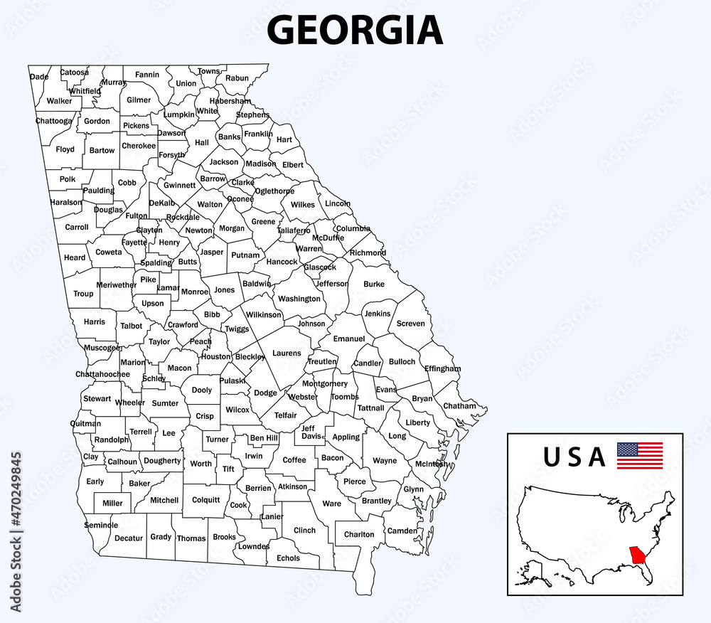 Map. State and district map of Administrative map of
