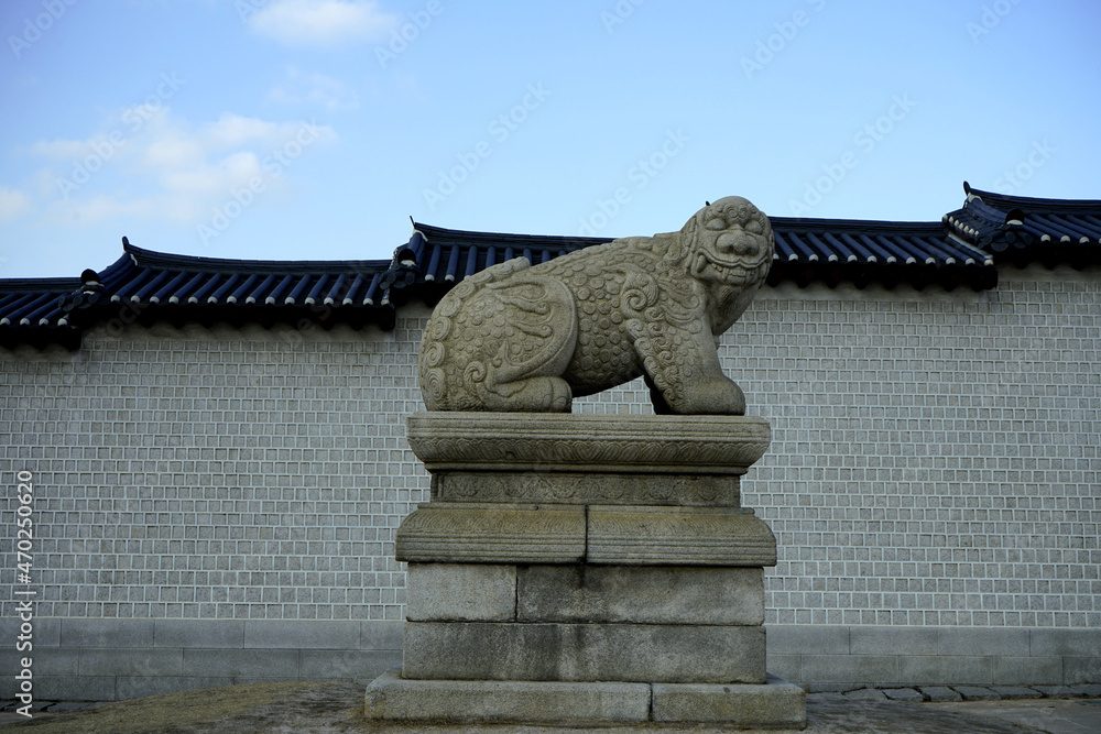 Naklejka premium 전통건축 경복궁의 풍경입니다.