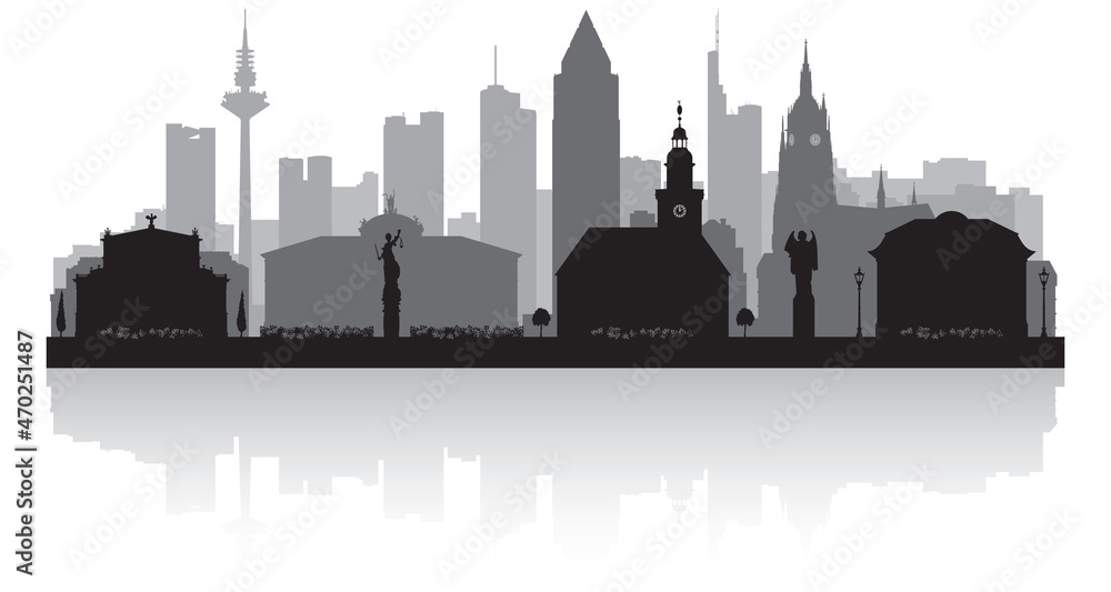 Frankfurt Germany city skyline silhouette