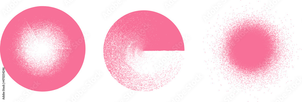 Distorted geometric shape . Minimal art design . Noise destroyed circle logo . Trendy defect error shapes . Glitched frame .Spray effect .Grunge texture . Distressed element .vector Distorted geometric shape . Minimal art design . Noise destroyed circle logo . Trendy defect error shapes . Glitched frame .Spray effect .Grunge texture . Distressed element .vector