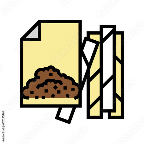 tobacco paper for make cigarette color icon vector. tobacco paper for make cigarette sign. isolated symbol illustration