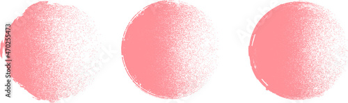Distorted geometric shape . Minimal art design . Noise destroyed circle logo . Trendy defect error shapes . Glitched frame .Spray effect .Grunge texture . Distressed element .vector 