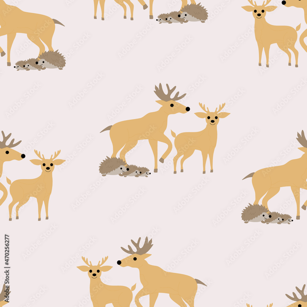 Cute woodland animals, seamless pattern design perfect to use on the web or in print Cute woodland animals, seamless pattern design perfect to use on the web or in print