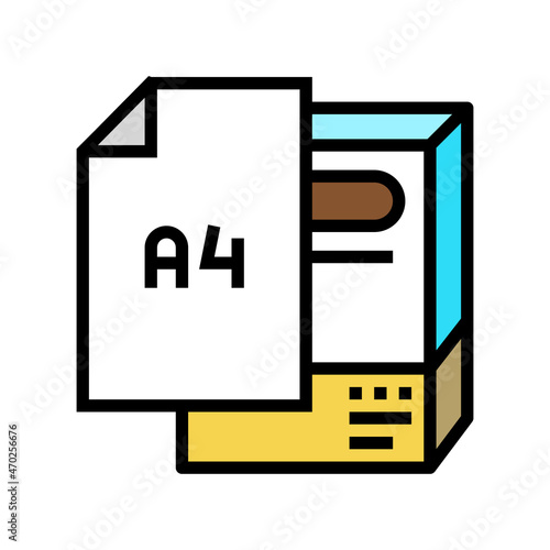 a4 paper format color icon vector. a4 paper format sign. isolated symbol illustration