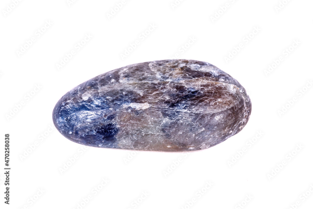 Macro mineral stone sapphire on white background Macro mineral stone sapphire on white background