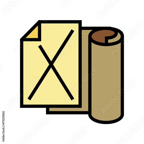 kraft paper list color icon vector. kraft paper list sign. isolated symbol illustration