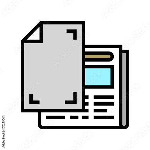newsprint paper newspaper color icon vector. newsprint paper newspaper sign. isolated symbol illustration