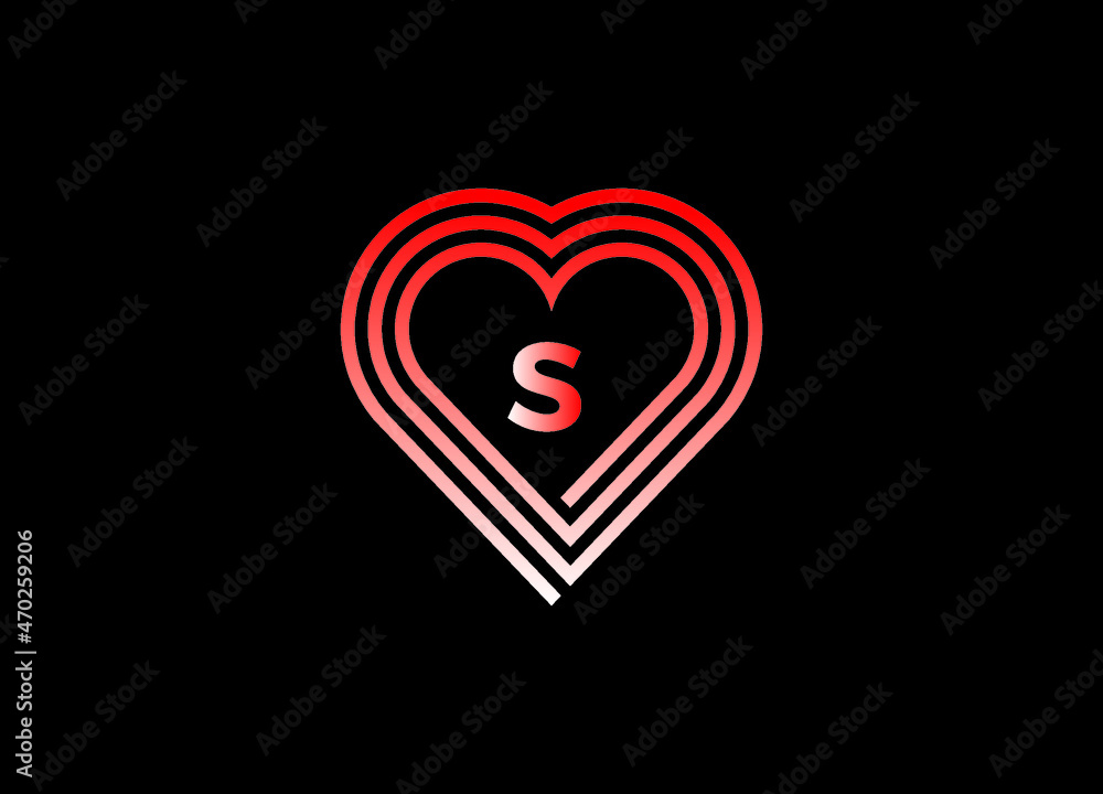 S letter love logo with vector design. Love illustration. Hand-drawn design for Valentine's day logo. Web icon, symbol, sign. Romantic wedding invitation. S letter love logo with vector design. Love illustration. Hand-drawn design for Valentine's day logo. Web icon, symbol, sign. Romantic wedding invitation.