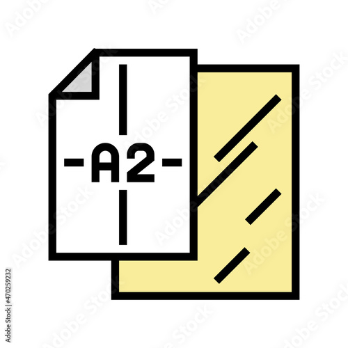 a2 format for poster printing color icon vector. a2 format for poster printing sign. isolated symbol illustration