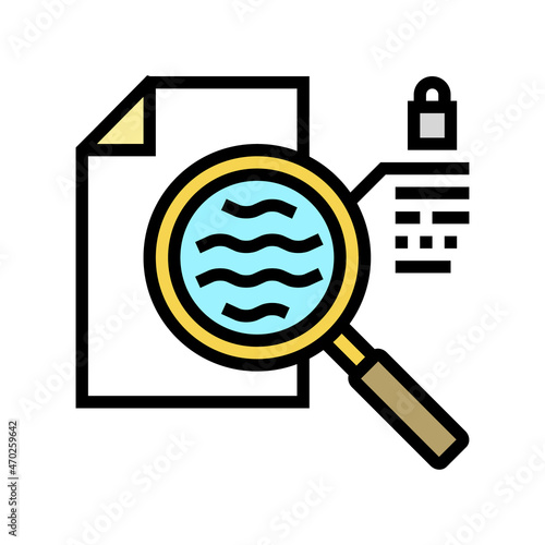 watermarked paper sheet color icon vector. watermarked paper sheet sign. isolated symbol illustration