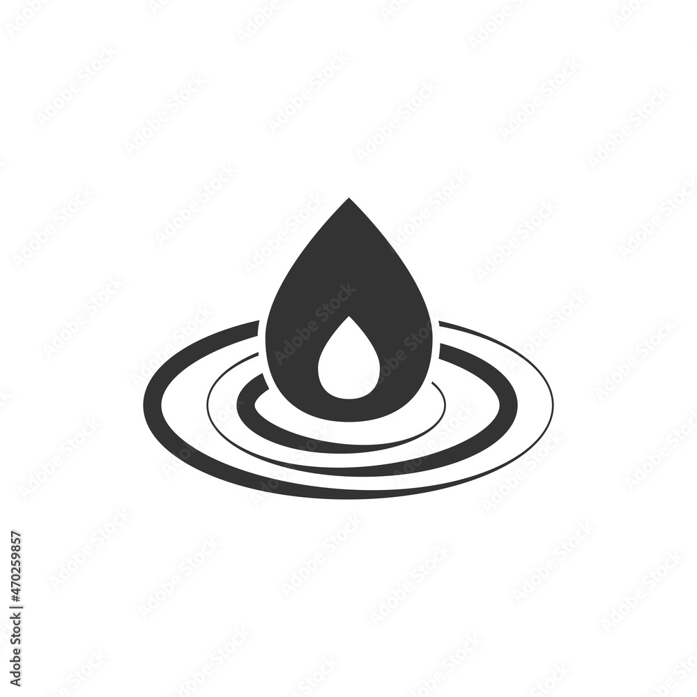 Water drop icon in flat style. Liquid vector illustration on white isolated background. Droplet business concept. Water drop icon in flat style. Liquid vector illustration on white isolated background. Droplet business concept.