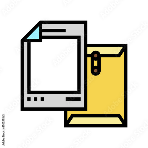 bond paper list color icon vector. bond paper list sign. isolated symbol illustration