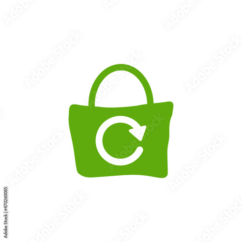 Eco bag icon in flat style. Ecobag vector illustration on white isolated background. Reusable shopper sign business concept.