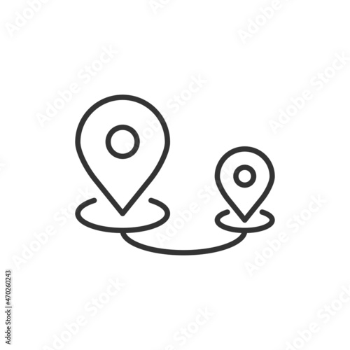 Map pin icon in flat style. gps navigation vector illustration on white isolated background. Locate position business concept.