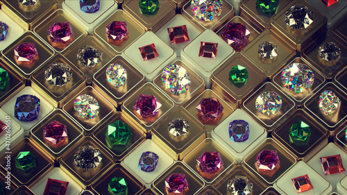 Various colorful gemstones ...