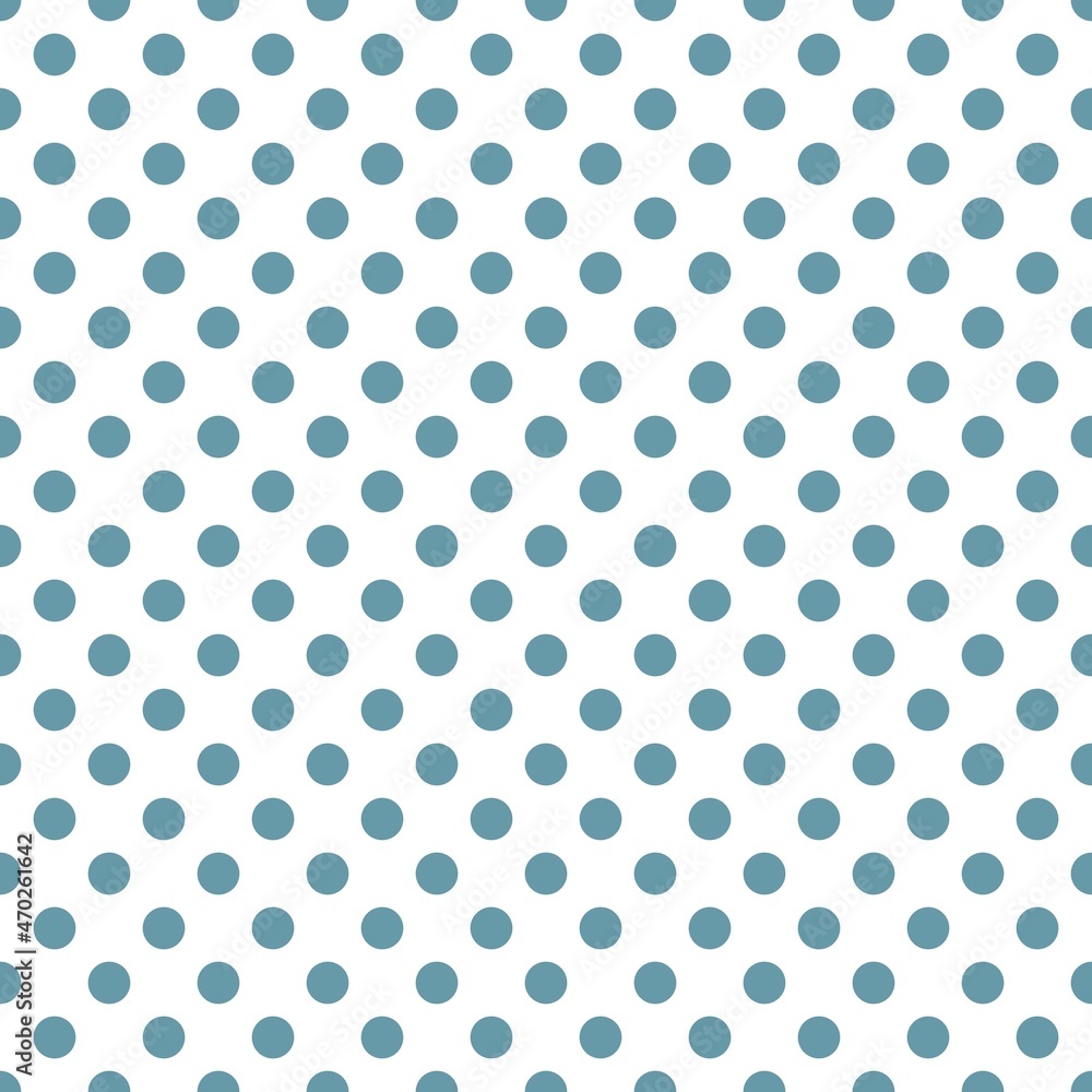 Blue and White Polka Dot seamless pattern. Vector background.