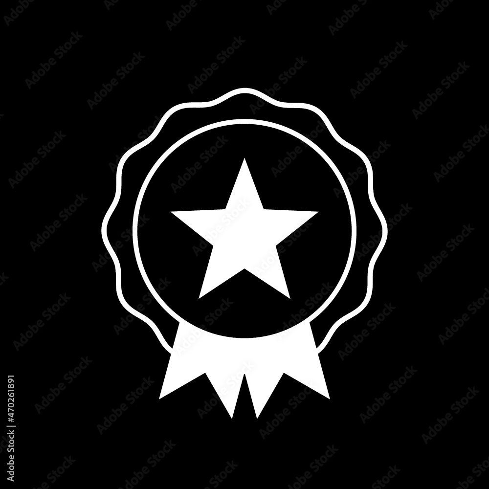 Star Badge icon isolated on dark background Star Badge icon isolated on dark background