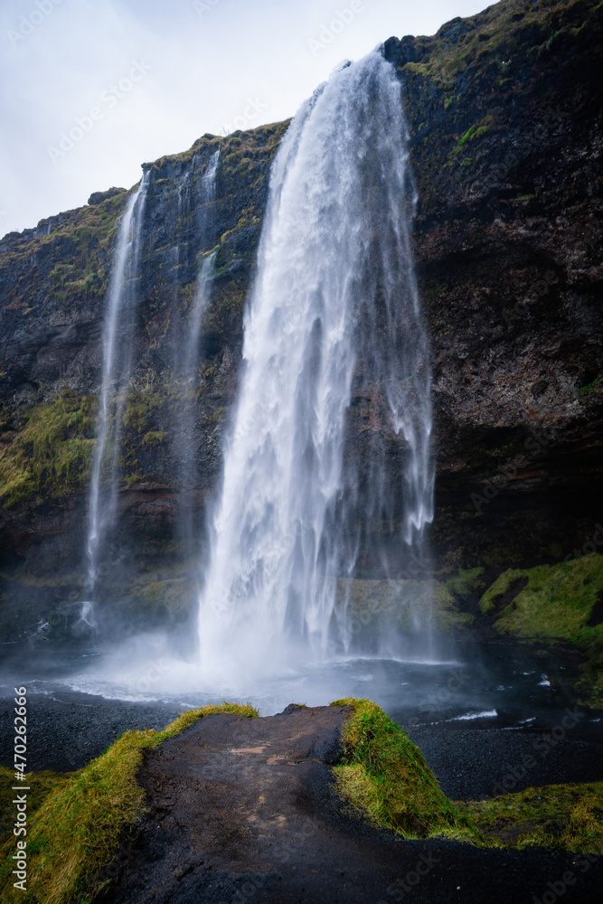Beautiful, with cave inside Seljalandsfoss waterfall in South Iceland
Beautiful, with cave inside Seljalandsfoss waterfall in South Iceland