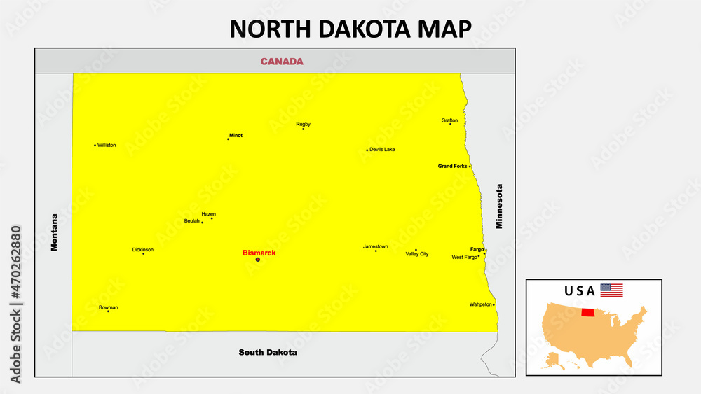 North Dakota Map State And District Map Of North Dakota Political Map north-dakota-map-state-and-district-map-of-north-dakota-political-map