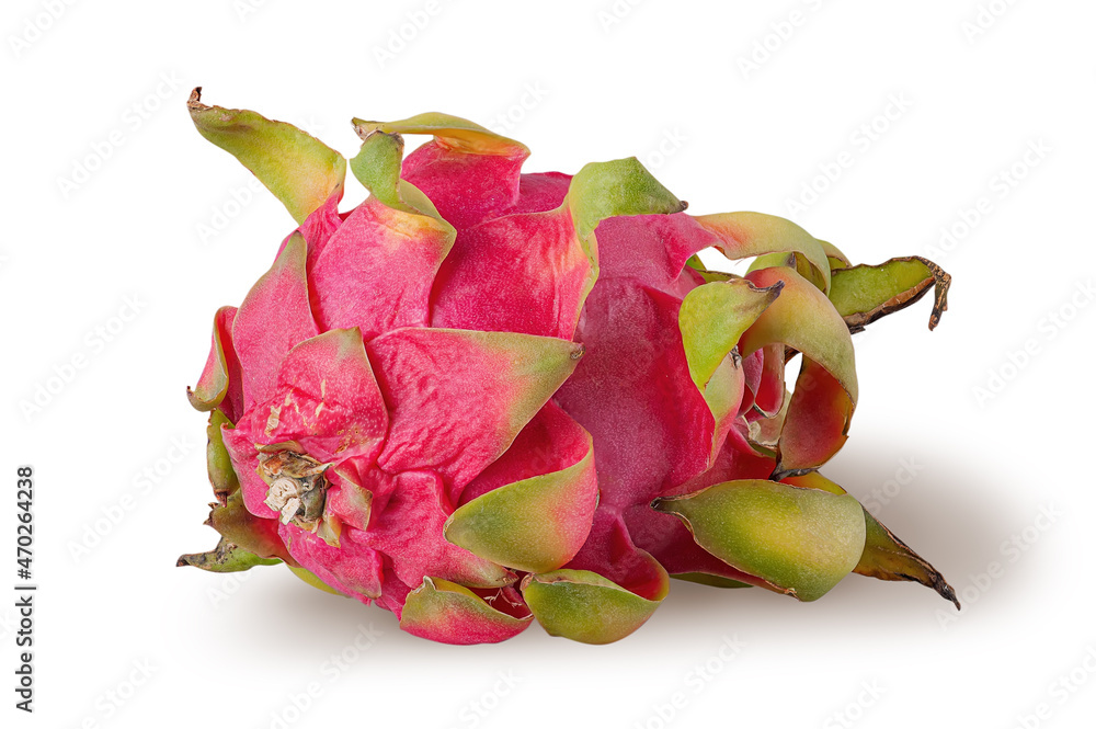 Dragon fruit horizontally rotated isolated on white