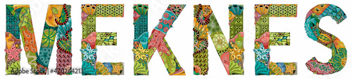 Meknes is one of the four Imperial cities of Morocco. Vector decorative zentangle object for decoration