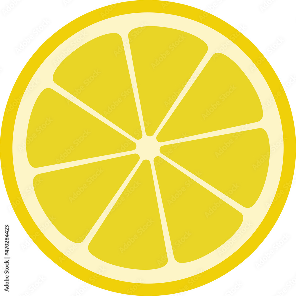 Vector icon of lemon slice. Vector illustration of yellow lemon slice Vector icon of lemon slice. Vector illustration of yellow lemon slice