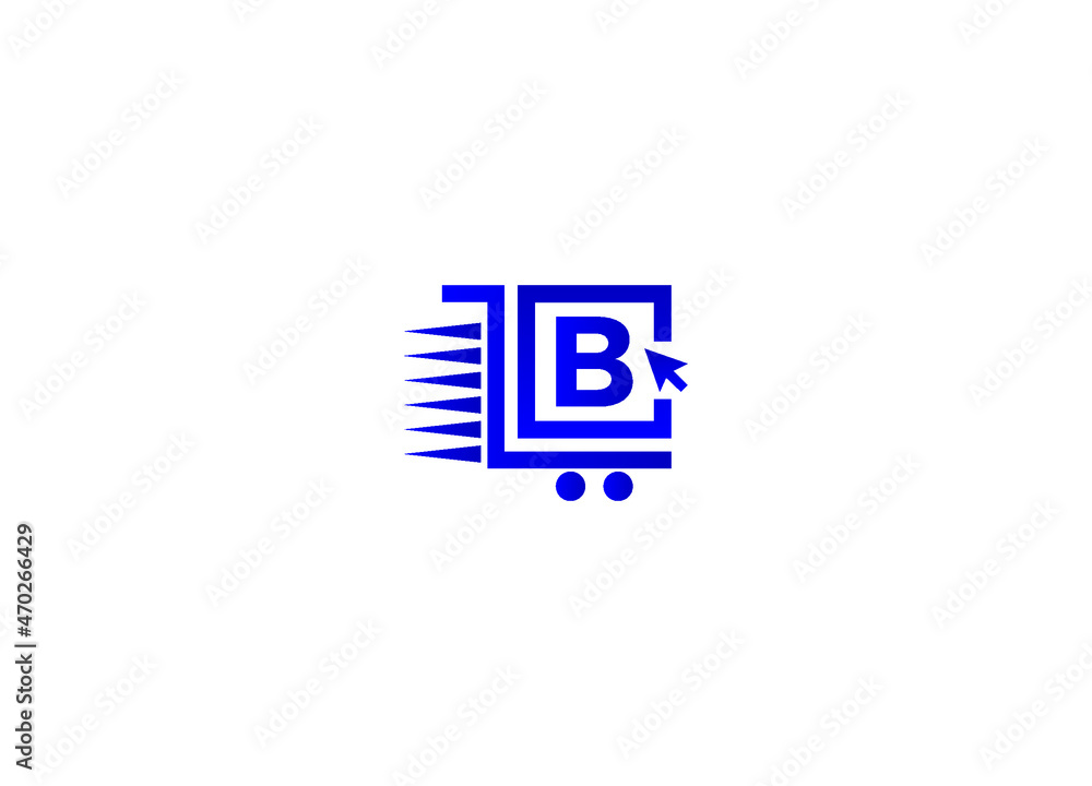 Online shopping logo. B letter logo. Online shop logo Online shopping logo. B letter logo. Online shop logo