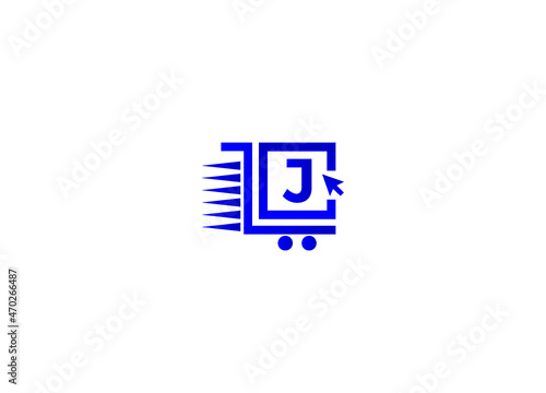 Online shopping logo. J letter logo. Online shop logo