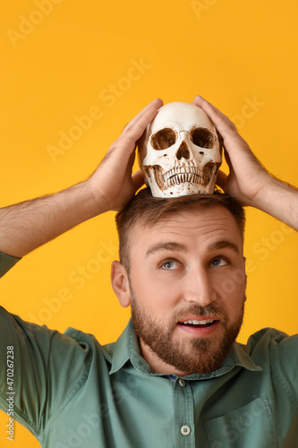 Handsome man with human sku...