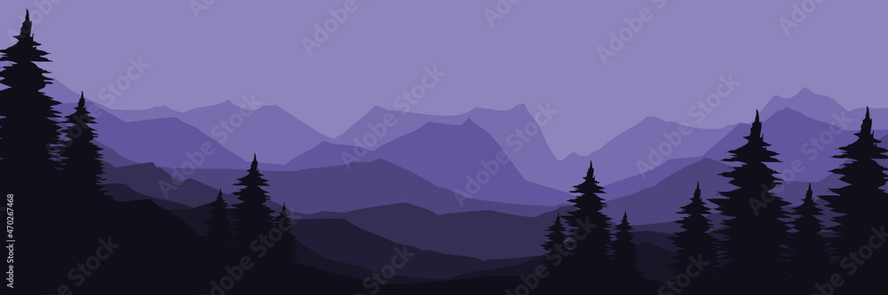 mountain landscape vector illustration good for background, wallpaper, background template, backdrop design and design template