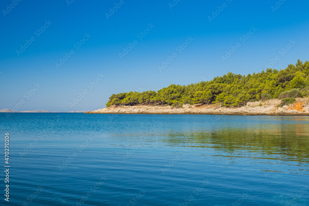 Long shore of Murter island archipelago, Dalmatia, Croatia