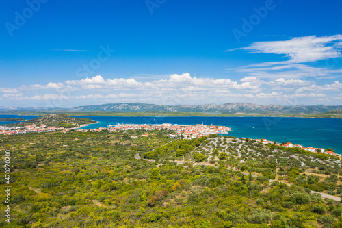 Aerial view od town of Betina on the island of Murter, Dalmatia, Croatia