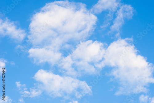 White clouds and blue sky