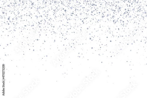 Silver glitter holiday confetti on white background. Vector