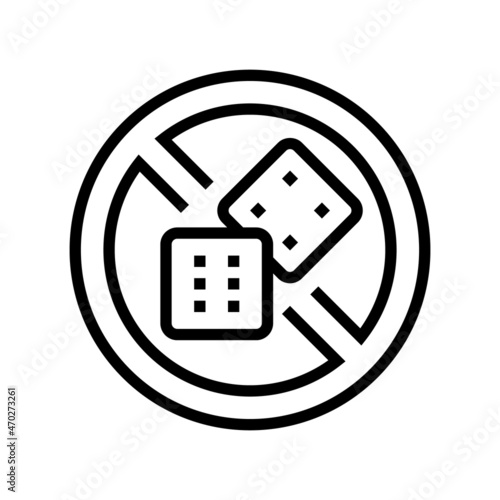 gambling game addiction line icon vector. gambling game addiction sign. isolated contour symbol black illustration