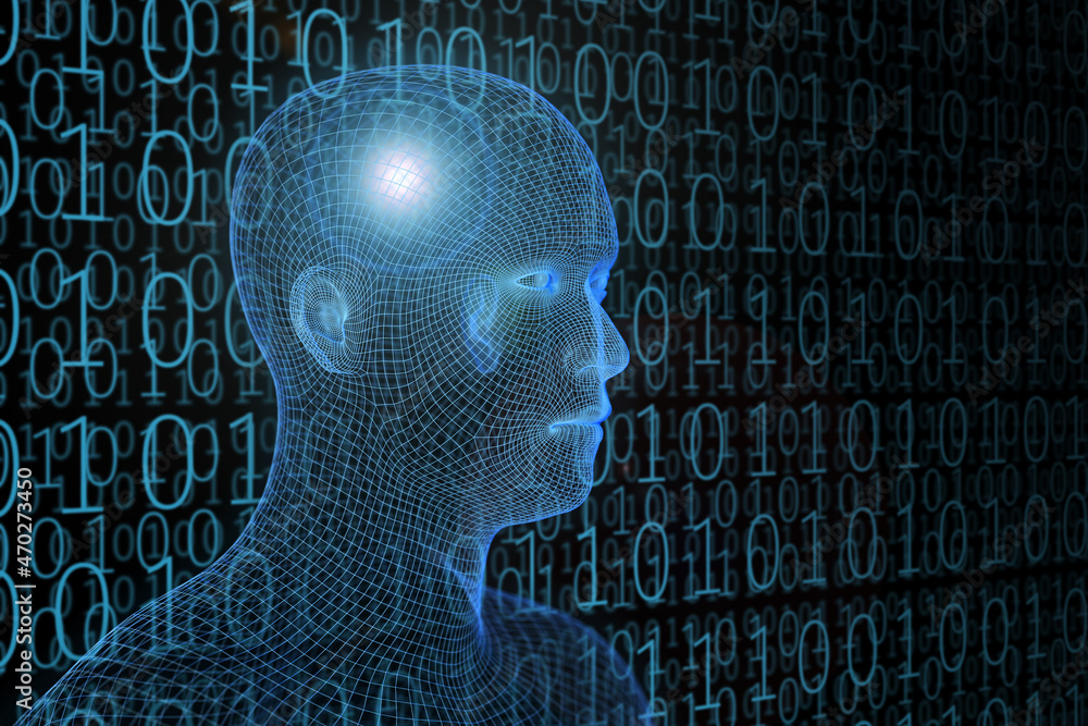 Robot head. Artificial intelligence concept. 3d illustration. Robot head. Artificial intelligence concept. 3d illustration.