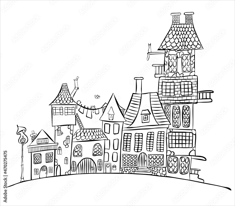Fototapeta premium Town. Vector