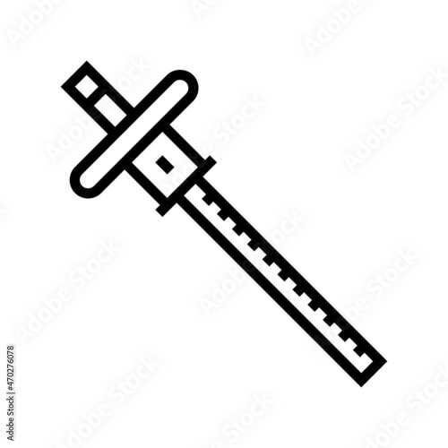 marking gauge carpenter accessory line icon vector. marking gauge carpenter accessory sign. isolated contour symbol black illustration