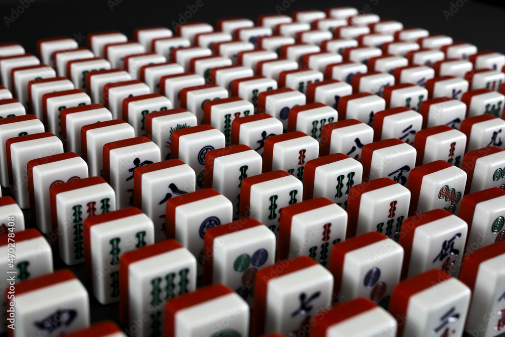 Obraz premium Red Mahjong Tiles