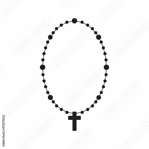 Obraz na plátně Isolated rosary beads silhouette