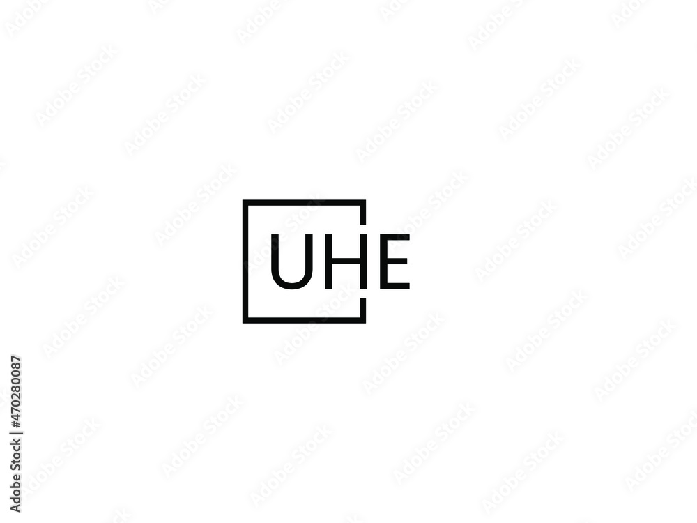 UHE letter initial logo design vector illustration UHE letter initial logo design vector illustration