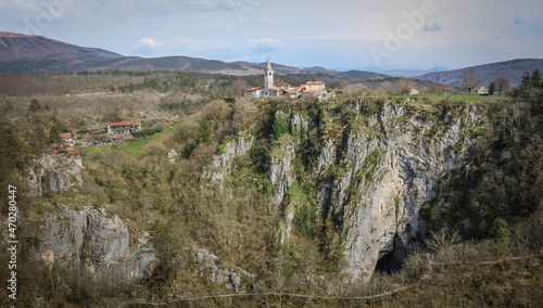 View of Velika Dolina village, Slovenia photo