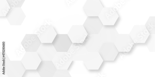 Fototapeta Naklejka Na Ścianę i Meble -  hexagon concept design abstract technology background vector EPS, Abstract white hexagon concept background, soft white background.	