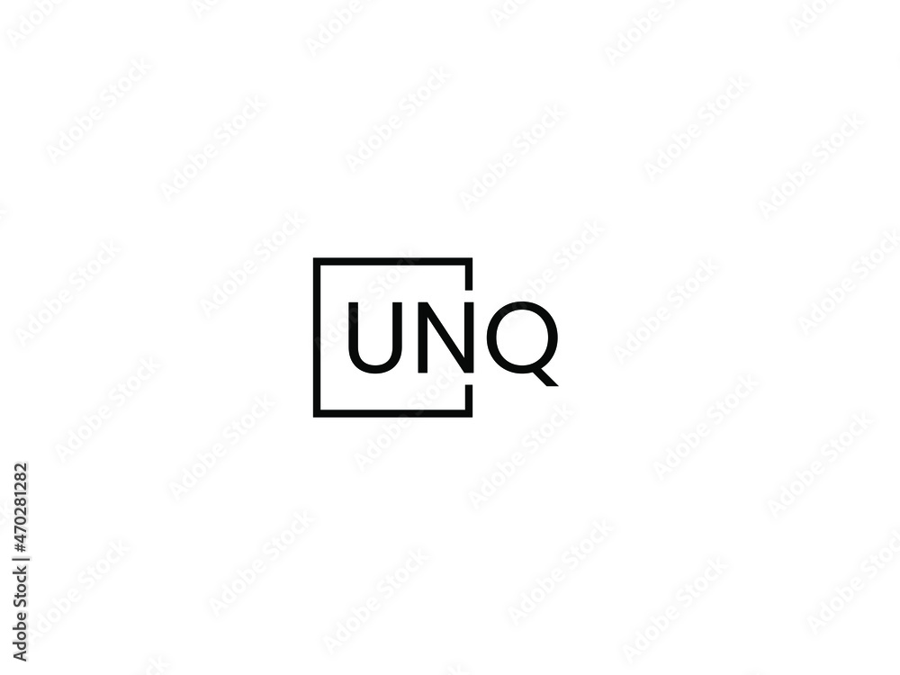 UNQ letter initial logo design vector illustration UNQ letter initial logo design vector illustration