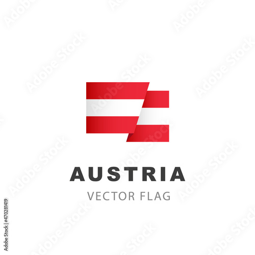 Austria flag. Vector illustration isolated on white background.